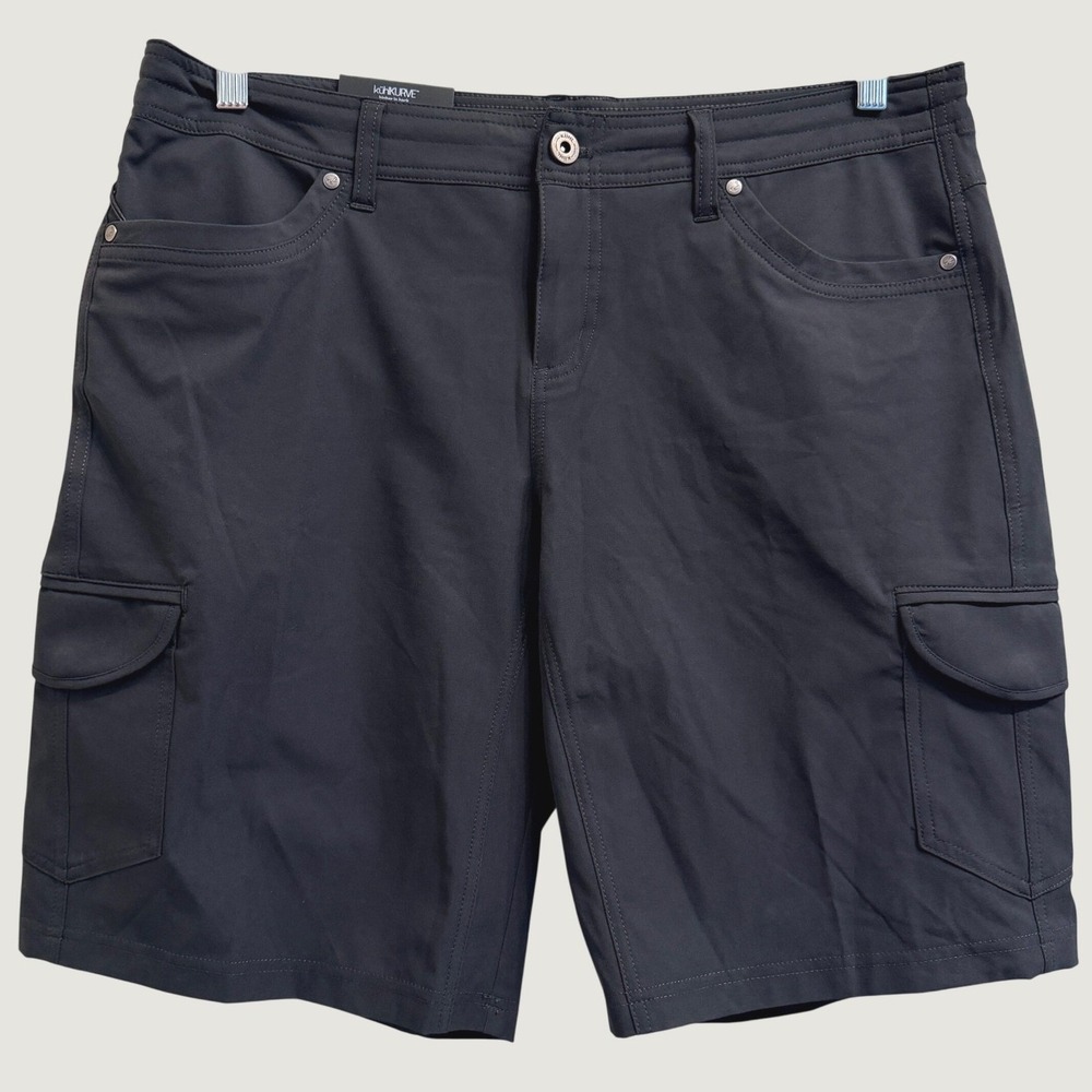 Kuhl Womens Freeflex Cargo Short Size 14 in Raven Black- hiking Khulkurve* 10"